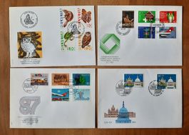 1-20-4 Enveloppes timbrées des années 1981, 1987, 1991, 1995