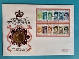 GREAT-BRITAIN-1st Day Cover 21.4.1986-60Th Birthday Queen 2£