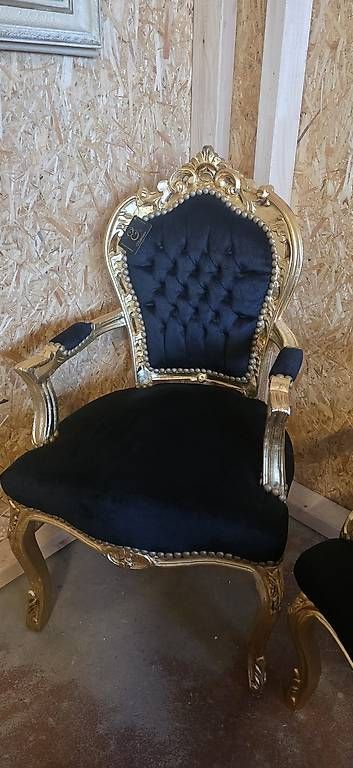Poltrone: 2 Schwarz Gold, Barock Sessel, Samt – Usato da Kaufdorf venduto da Nati-Nati 7