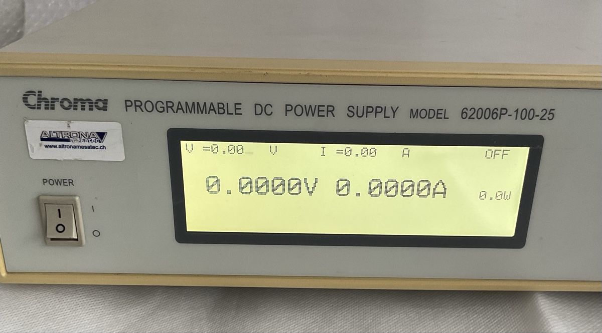 Misurare: Programmierbares DC-Netzgerät Chroma 62006P-100-25 – Usato da Dielsdorf venduto da ohmalesis 1