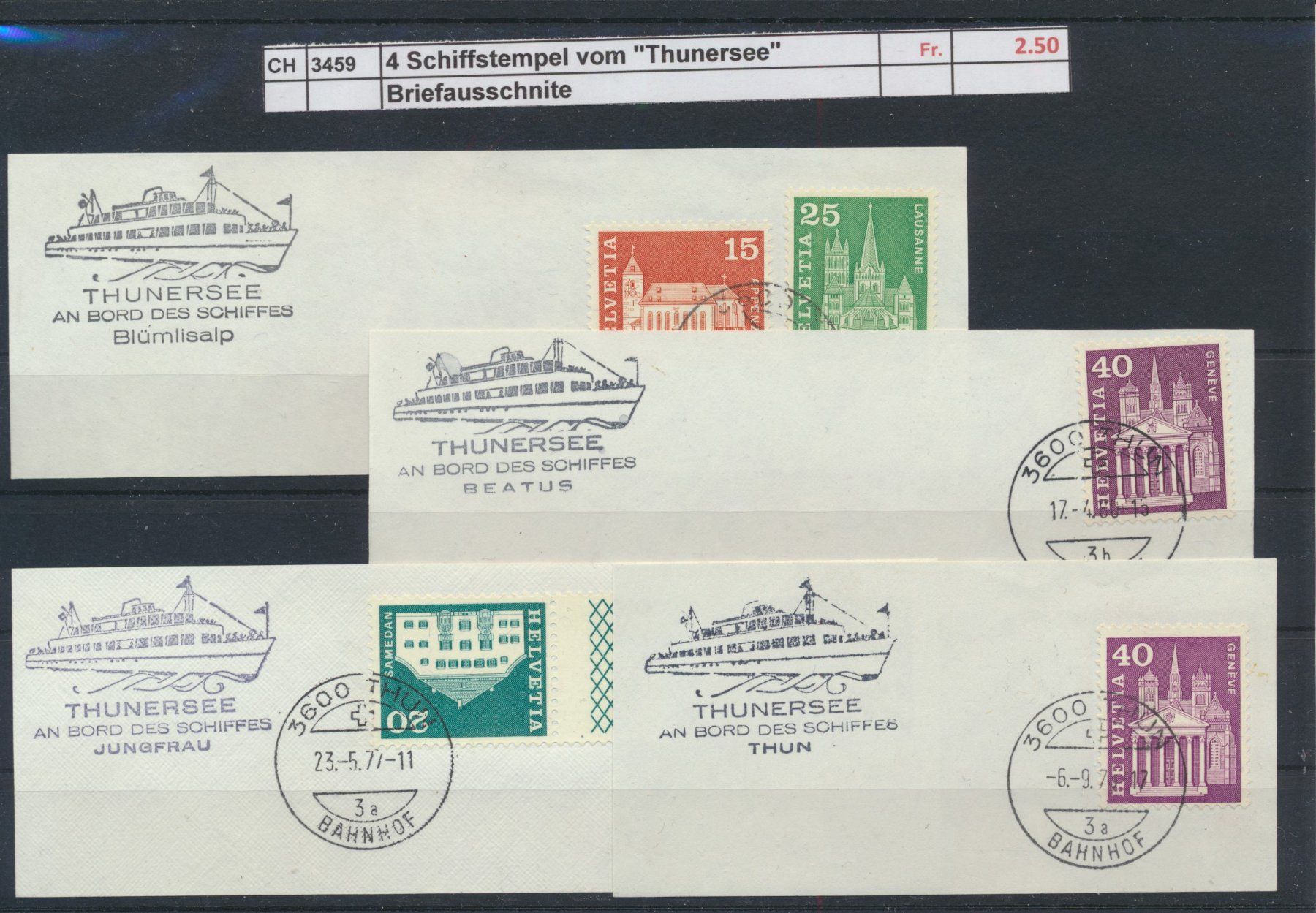 Alle Briefmarken: Schiffstempel vom "Thunersee" – Gebraucht aus Winterthur von Zupogeru