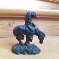 Vintage Buchstütze, End of the Trail, Reiter auf Pferd