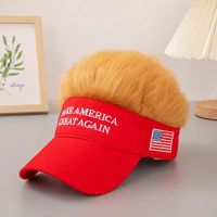 🤩NEU Trump USA Sonnenvisier Baseball Cap mit Kunsthaar