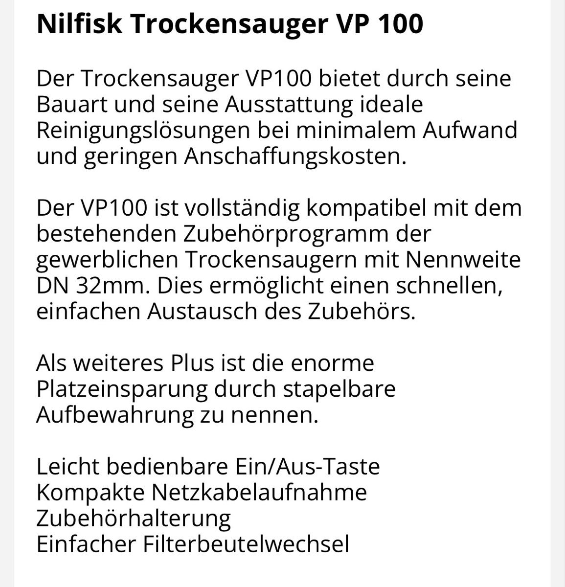 Nilfisk Aspirapolveri & Accessori: Trockensauger Nilfisk VP 100 Go Line – Usato da Ostermundigen venduto da Ivoire 4