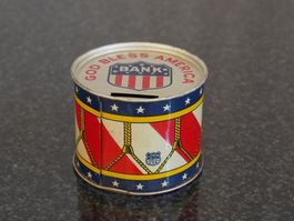 Trommel Spardose USA