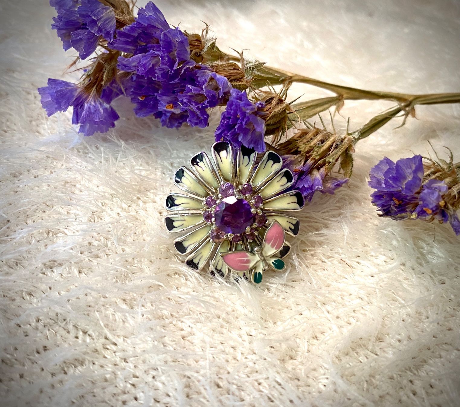 Anhänger: Anhänger Sterling Silver925 mit violet Amethyst Emaille – Neu (gemäss Beschreibung) aus Zürich von LIBELLA13 3