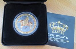 1 OZ Silber Saint Helena Pegasus 2022 Gold Black Empire