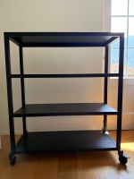 IKEA RAVAROR Schwarzes Metall Regal auf Rollen, Top Zustand!