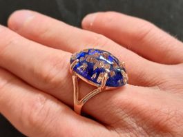 Massiver Ring, vergoldet 585, size 9 (59), 11g