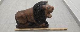 Holzlöwe Skulptur handgeschnitzt 40cm Deko Löwe