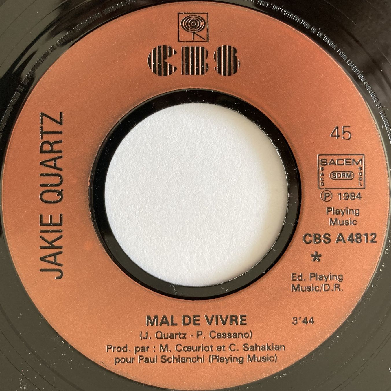 Vinyles: JAKIE QUARTZ - MAL DE VIVRE – D'occasion à Bottens par hotter-than-hell 2