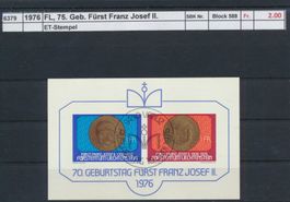 1976 FL, "75. Geb. Fürst Franz Josef II." - Block, ET