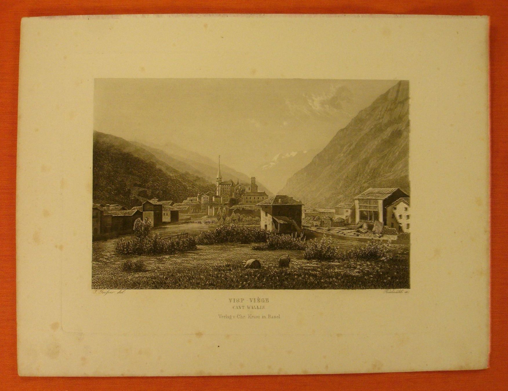 Incisioni: VISP, STAHLSTICH 1865 – Usato da Grüningen venduto da Kartensammler