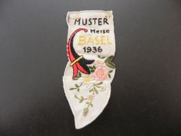 Altes Stoff Abzeichen Basel Stadt Mustermesse 1936