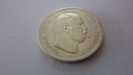 Silbermünze aus Preussen : 5 Mark König Wilhelm 1876 , ss