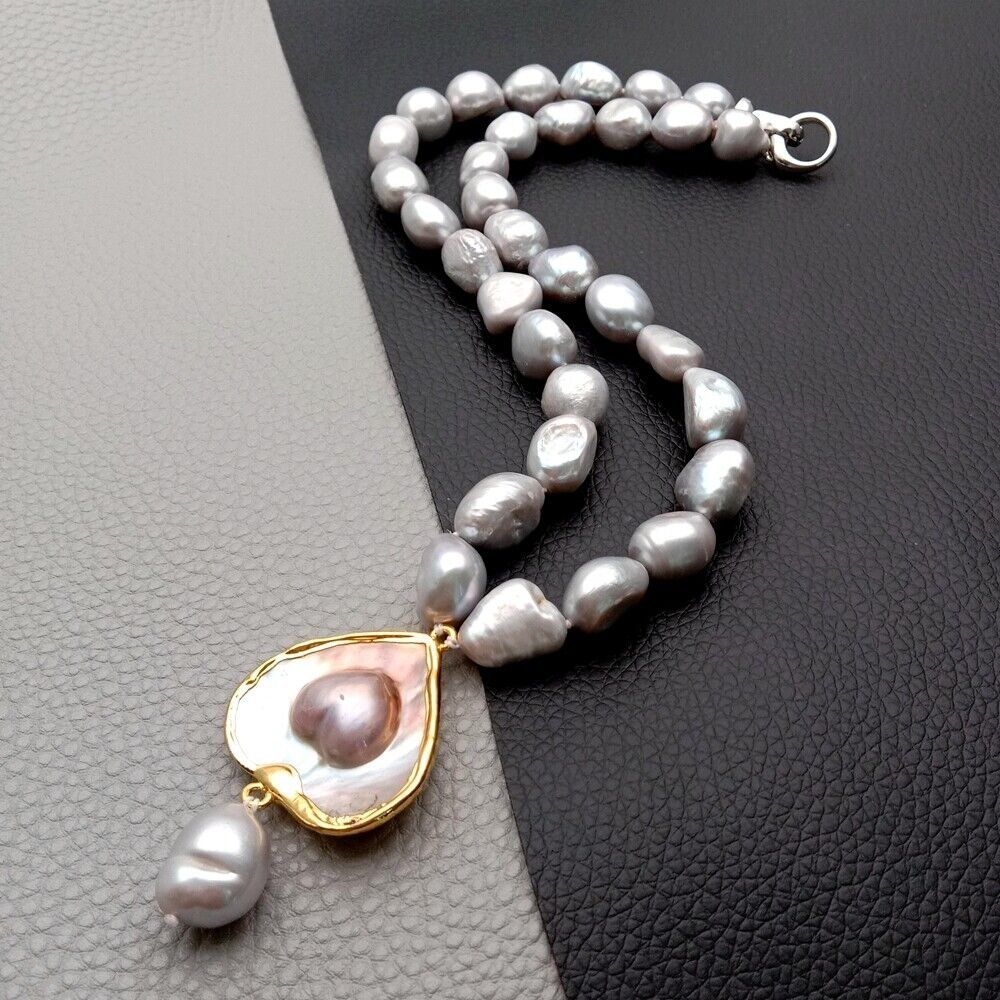 Catenine: Herz Grau Perlen Halskette Collier Perle Perlenkette Echt 1c – Nuovo (secondo la descrizione) da Prilly venduto da ilyria73 5