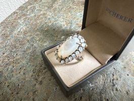 Traumstück XL Perlmutter Ring Gr 57 in Sterling Silver 925