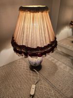 Tischlampe vintage aus Keramik Stoffschirm mit Blumenmuster