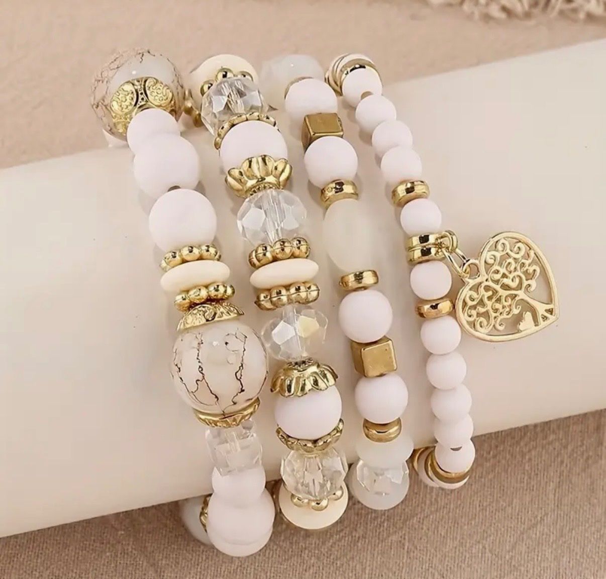 Bracciali & Braccialetti: 4er Set elegante Perlen-Armbänder im indischen Stil – Nuovo (secondo la descrizione) da Teufenthal AG venduto da MeineSchatztruhe 2