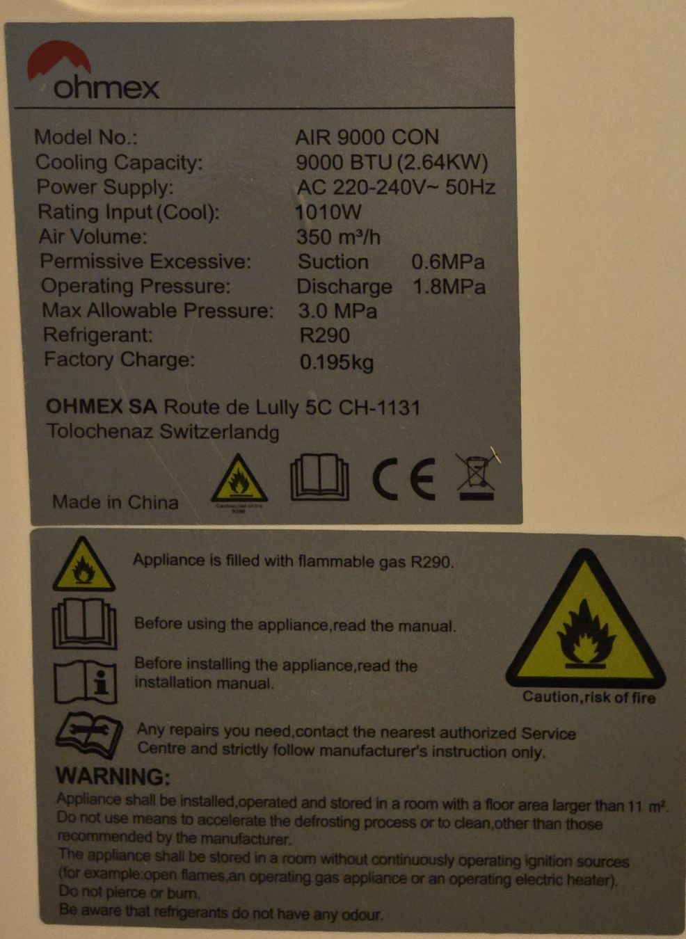 Ohmex Condizionatori: Klimaanlage OMEX-AIR-90 – Usato da Opfikon venduto da webstar30 3