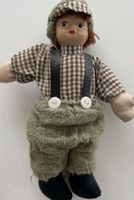 Vintage Stoffpuppe Bub mit Hosenträger, Top Zustand!