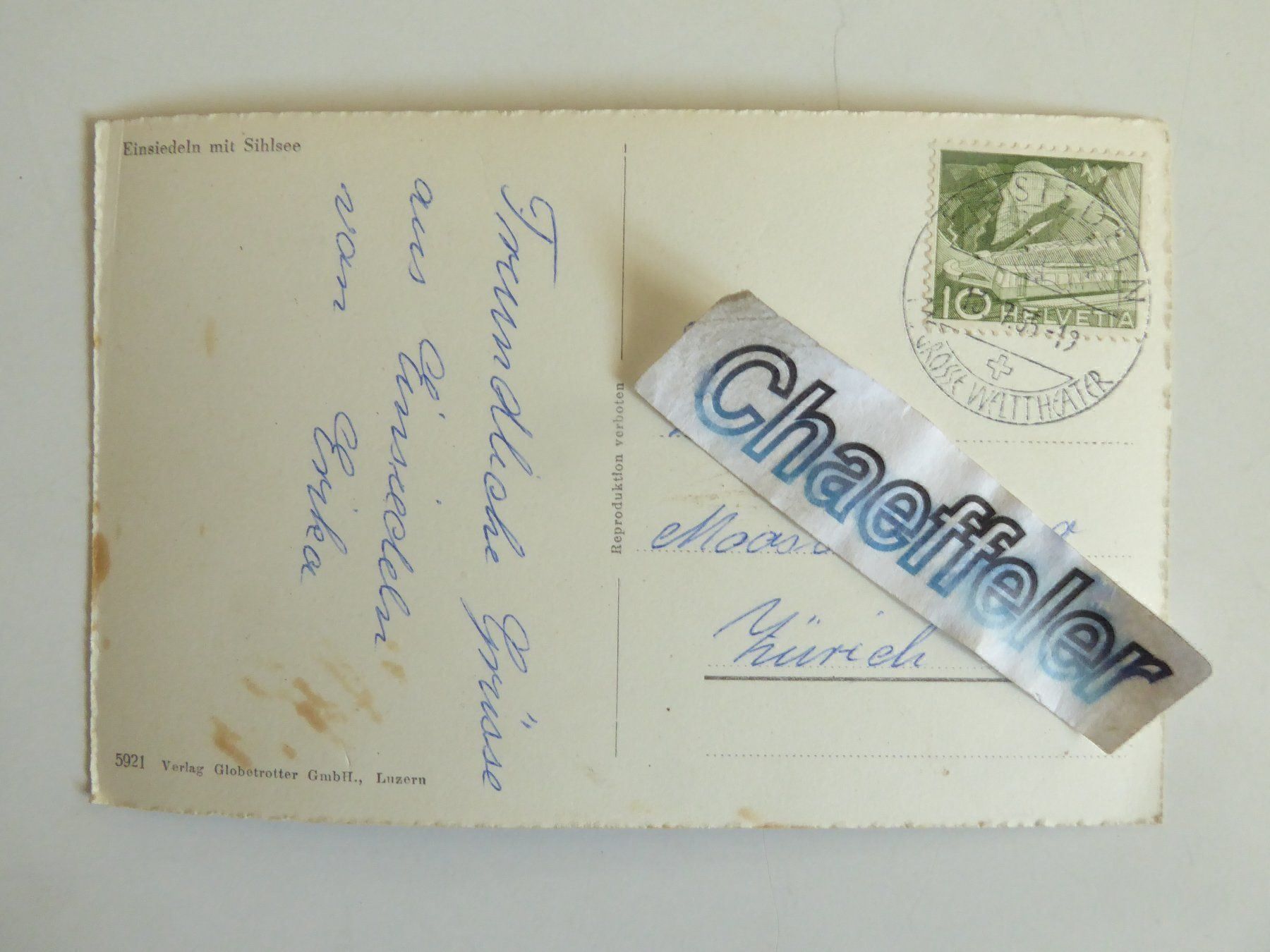 Ansichtskarten: 1955 Einsiedeln mit Sihlsee – Gebraucht aus Zürich von Chaeffeler 1
