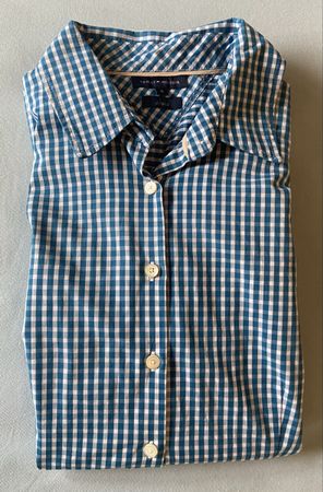  Bluse kariert blau weiss  
