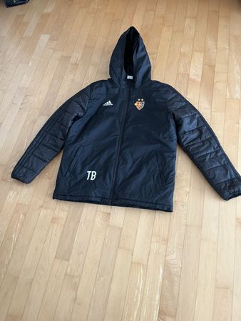 Adidas FC Basel Winterjacke schwarz Grösse L gebraucht