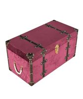 Vintage Beistelltisch Truhe Bordeaux Samt