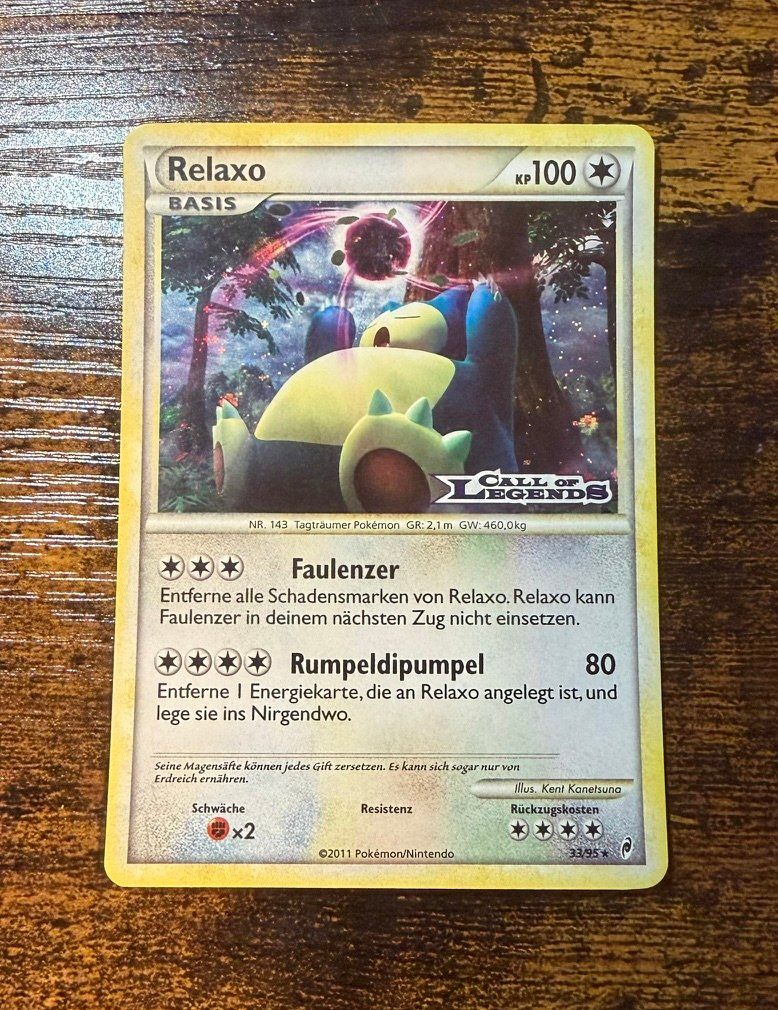Pokémon Sammelbilder & Trading cards: Relaxo Holo Prerelease 33 – Gebraucht aus Zürich von PEACECOCOON