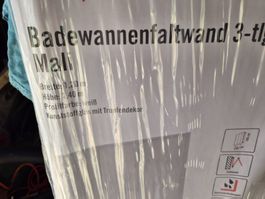 Badewannenfaltwand Mali 3-tlg 120x140 cm weiss gebraucht