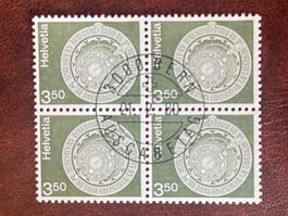 1980 Astronom Uhr Bern  4erblock ET-Stempel