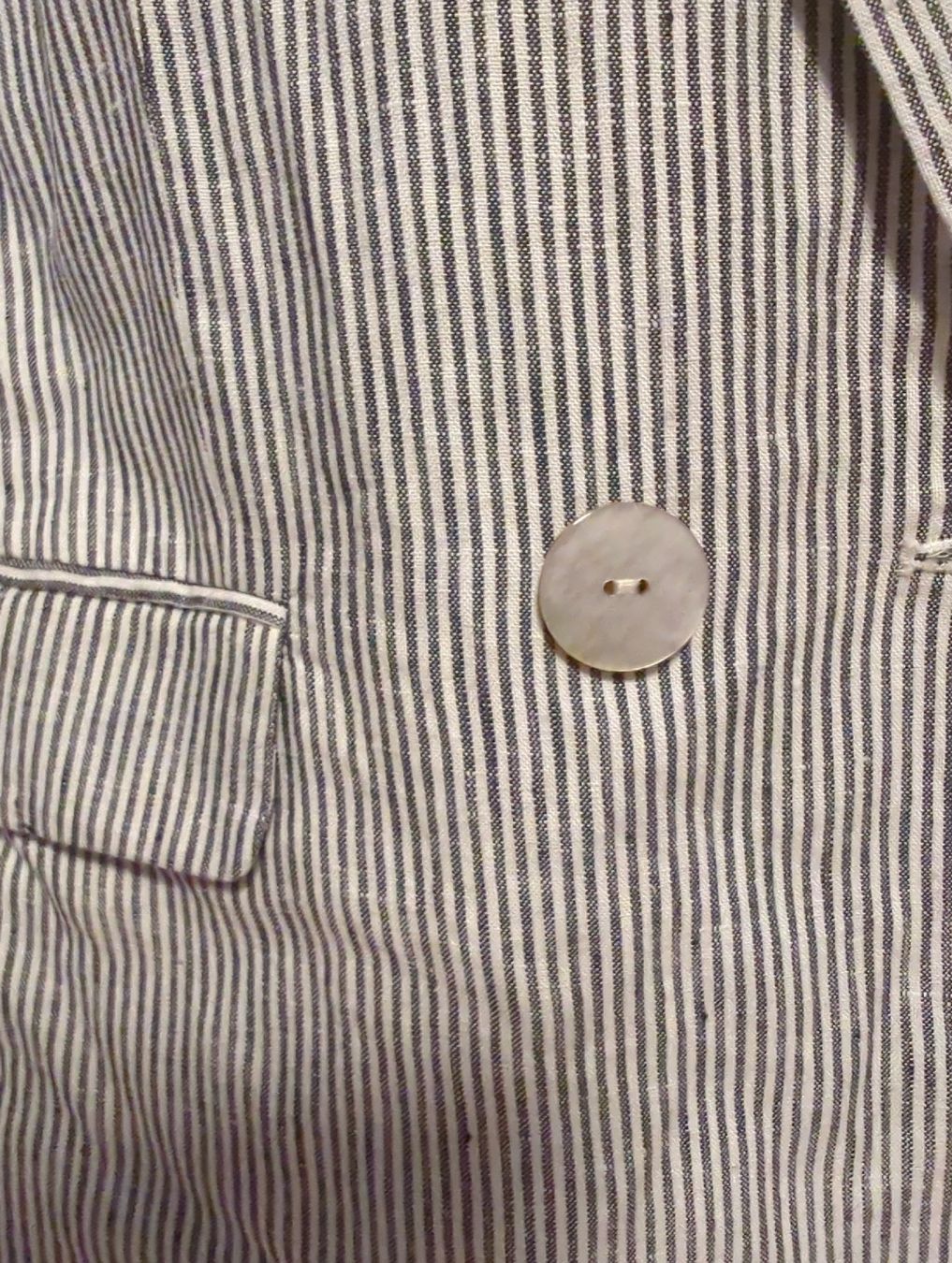 Mango Completi & Tailleur: Schicker Leinenblazer, Gr. S, blau weiss gestreift – Nuovo (secondo la descrizione) da Zürich venduto da rah_5p85 3