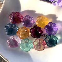 ✲ 2 Stk. Regenbogen Fluorit Pfote ✲ Mini Carving