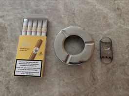 Edler Zigarrenabschneider & Aschenbecher Set inkl. Zigarren