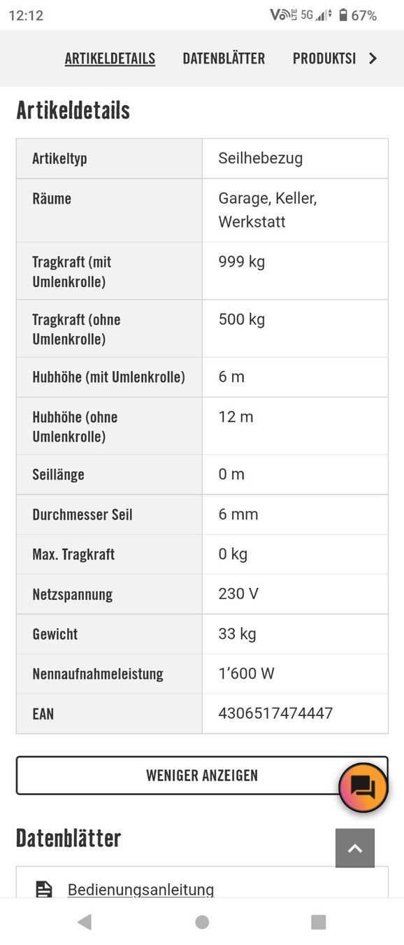 Altro per stoccaggio & trasporto: Seilhebezug pattfield – Usato da Hirzel venduto da Hunnphilipp 1