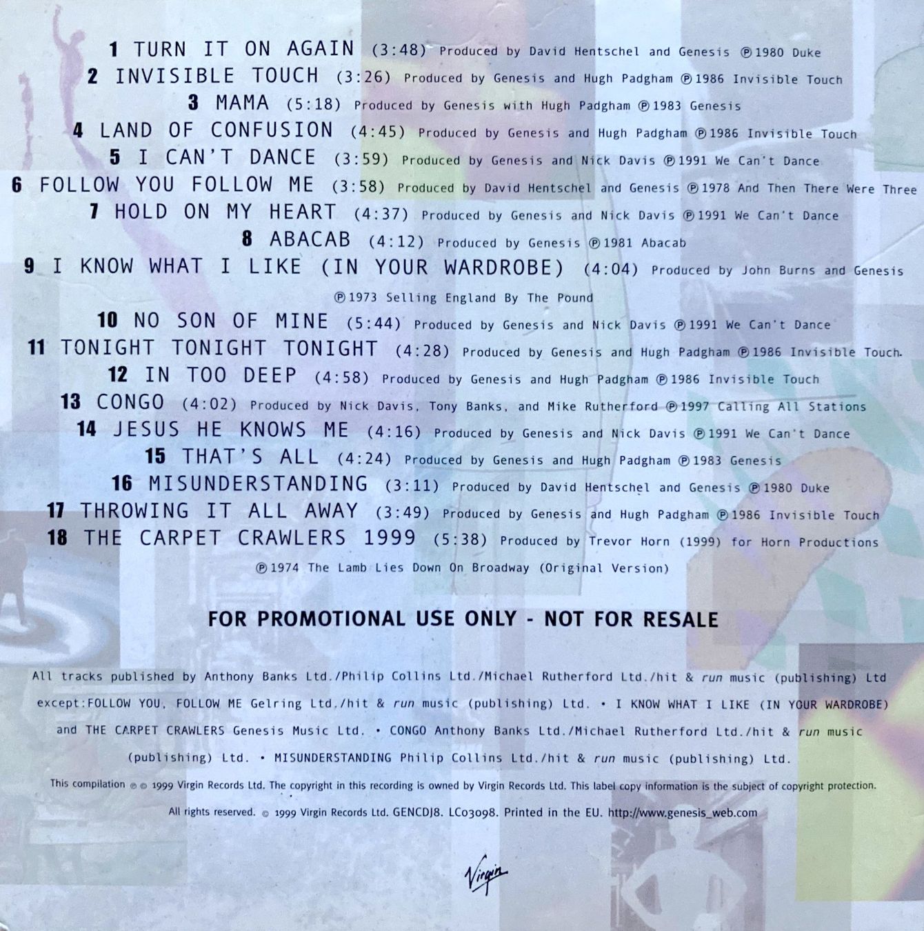 CD: GENESIS - TURN IT ON AGAIN THE HITS – Usato da Bottens venduto da hotter-than-hell 1
