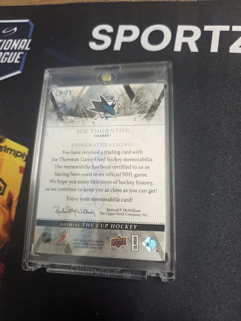 NHL Carte collezionabili: Joe Thornton Cup Foundations 2010-11 Patch Karte 5/10 – Nuovo (secondo la descrizione) da Kilchberg ZH venduto da BlaugelbeMacht1921 1