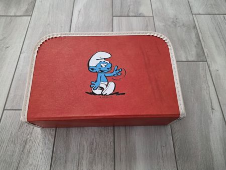 Schlümpfe Koffer rot Vintage 