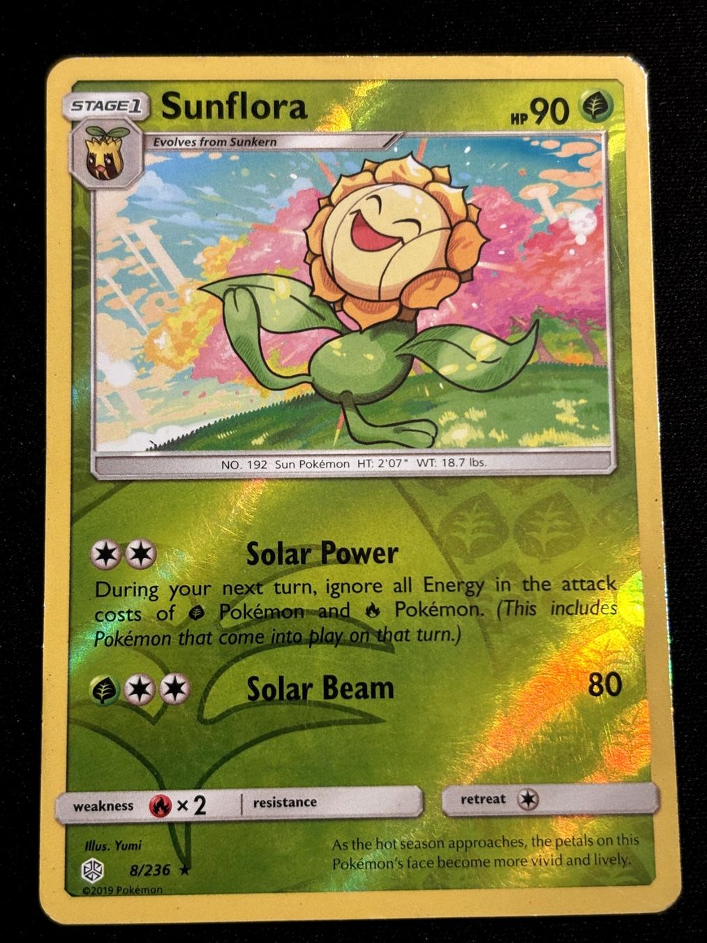 Pokémon Sammelbilder & Trading cards: Pokemon Sunflora - Cosmic-Eclipse 8/236 - English – Gebraucht aus Bern von Big_GS