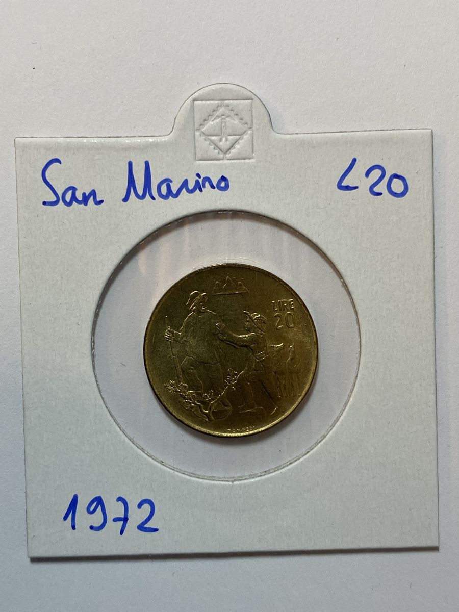 Toutes les monnaies: San  Marin - 20 lires - 1972 – D'occasion à Payerne par Mike1682