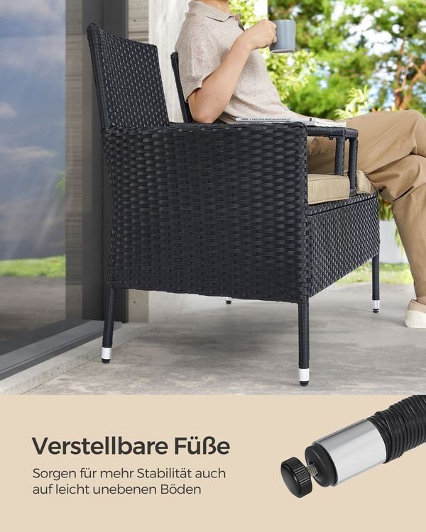Set di tavolo e panche: Gartenmöbel Balkonmöbel Polyrattan Bank Tisch Sofa SOFISTA – Nuovo e nell'imballaggio originale da Lachen SZ venduto da MAMORU-MOEBEL 2