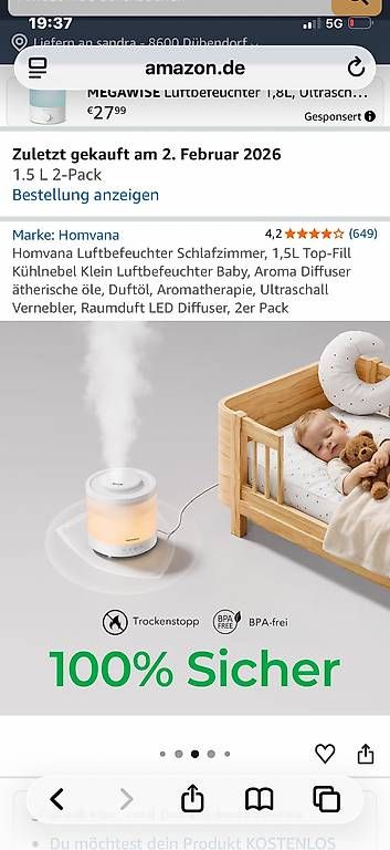 Luftbefeuchter: Luftbefeuchter mit licht – Gebraucht aus Dübendorf von rocki07 1