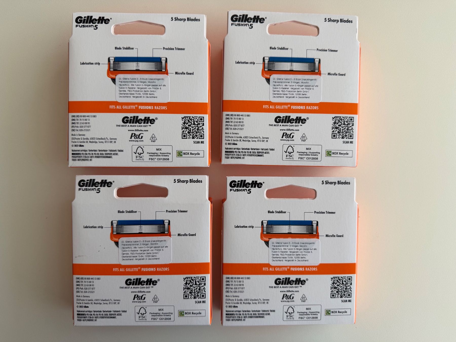 Gillette Rasierapparate & Rasierklingen: Gillette Fusion 5, 32 pcs – Neu und originalverpackt aus St-Gingolph von GoldenKeys 1