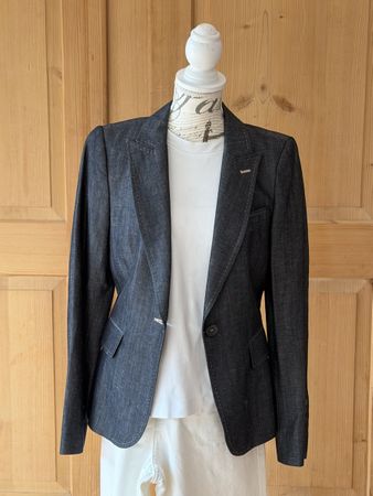 Zara Jeans Blazer mit schönen Ziernähten Gr M