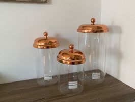 3 Bodum Vorratsgläser mit Kupferdeckel – verschiedene Grösse