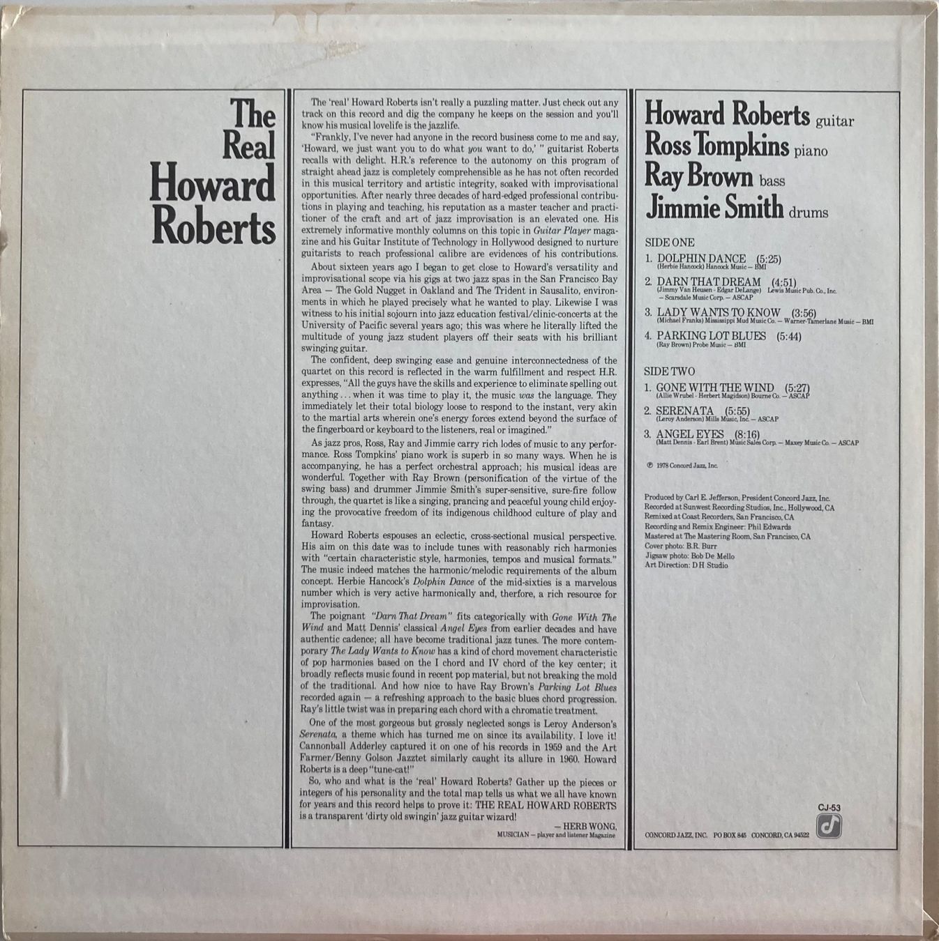 Vinyles: HOWARD ROBERTS - THE REAL HOWARDS ROBERTS – D'occasion à Poliez-Pittet par Newtown-Records 1