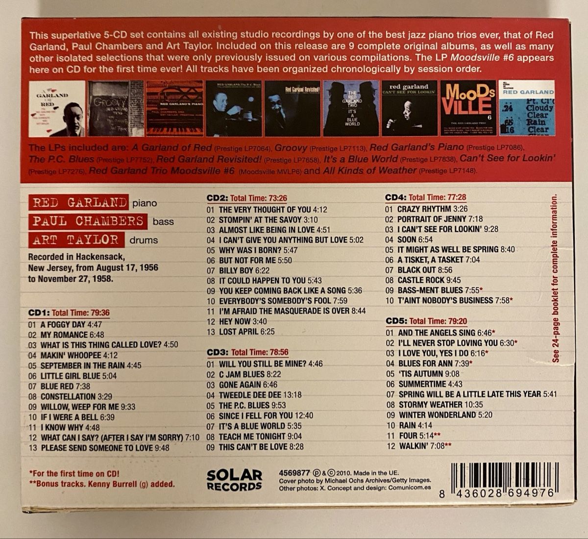CD: Red Garland Trio Complete Studio Recordings (5-CD Set) – Usato da Zürich venduto da m7lx 1