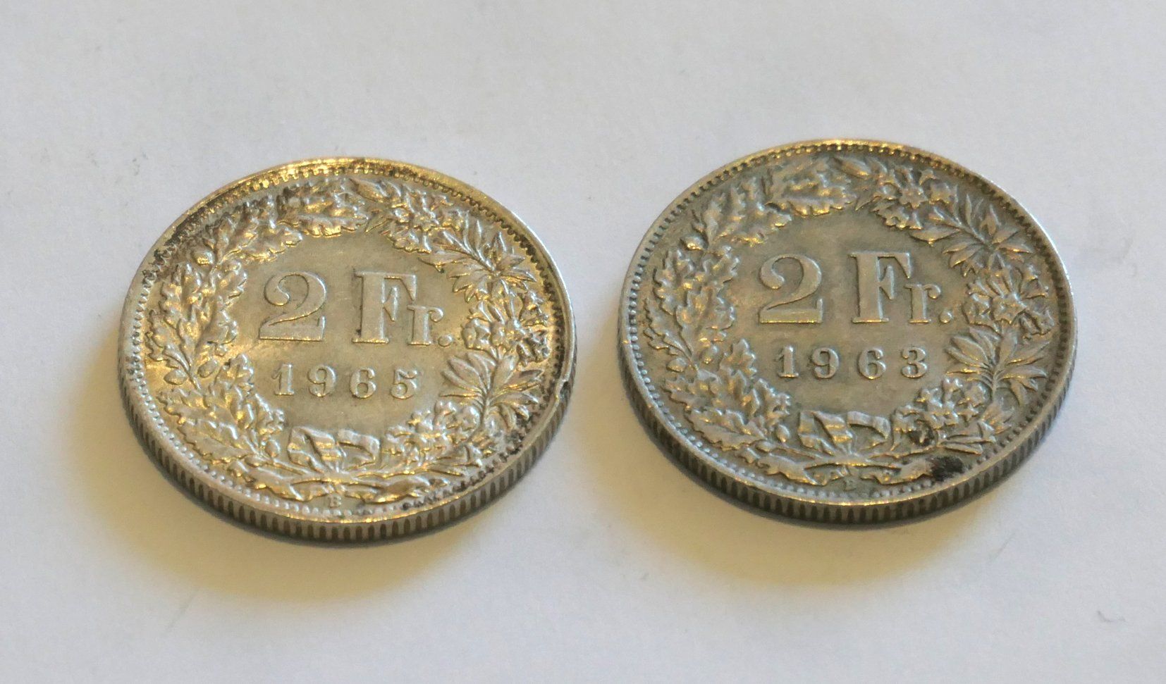 Toutes les monnaies: 2 pièces de 2.-- CHF en argent – D'occasion à Carouge GE par bemol_007