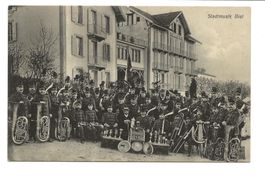 Biel - Bienne (BE) Hotel Bellevue - Stadtmusik - um 1910